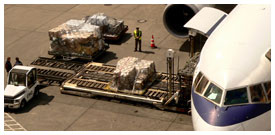 loading boeing jet with cargo
